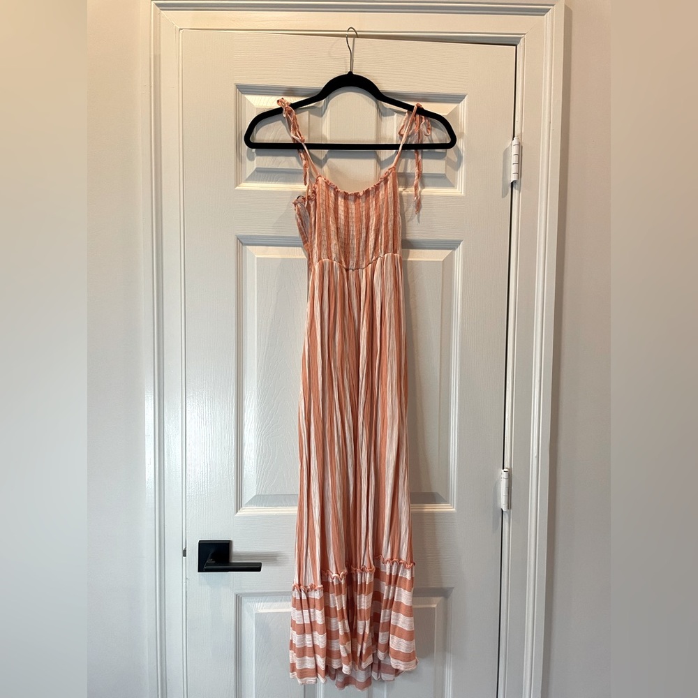 Striped smocked summer dress